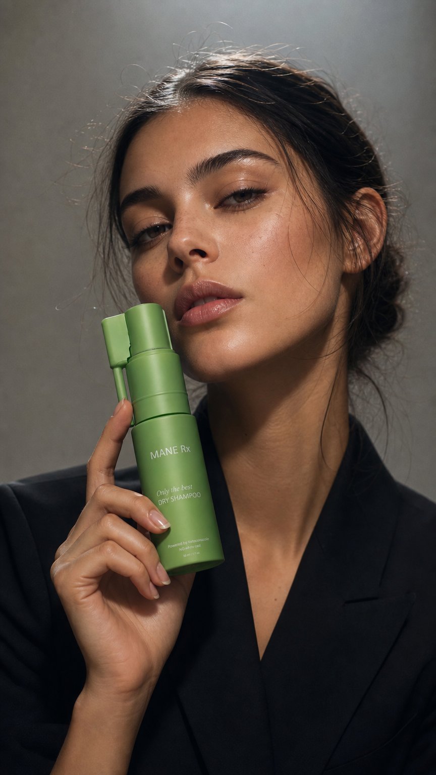 AI product shot of MANE Rx Dry Shampoo