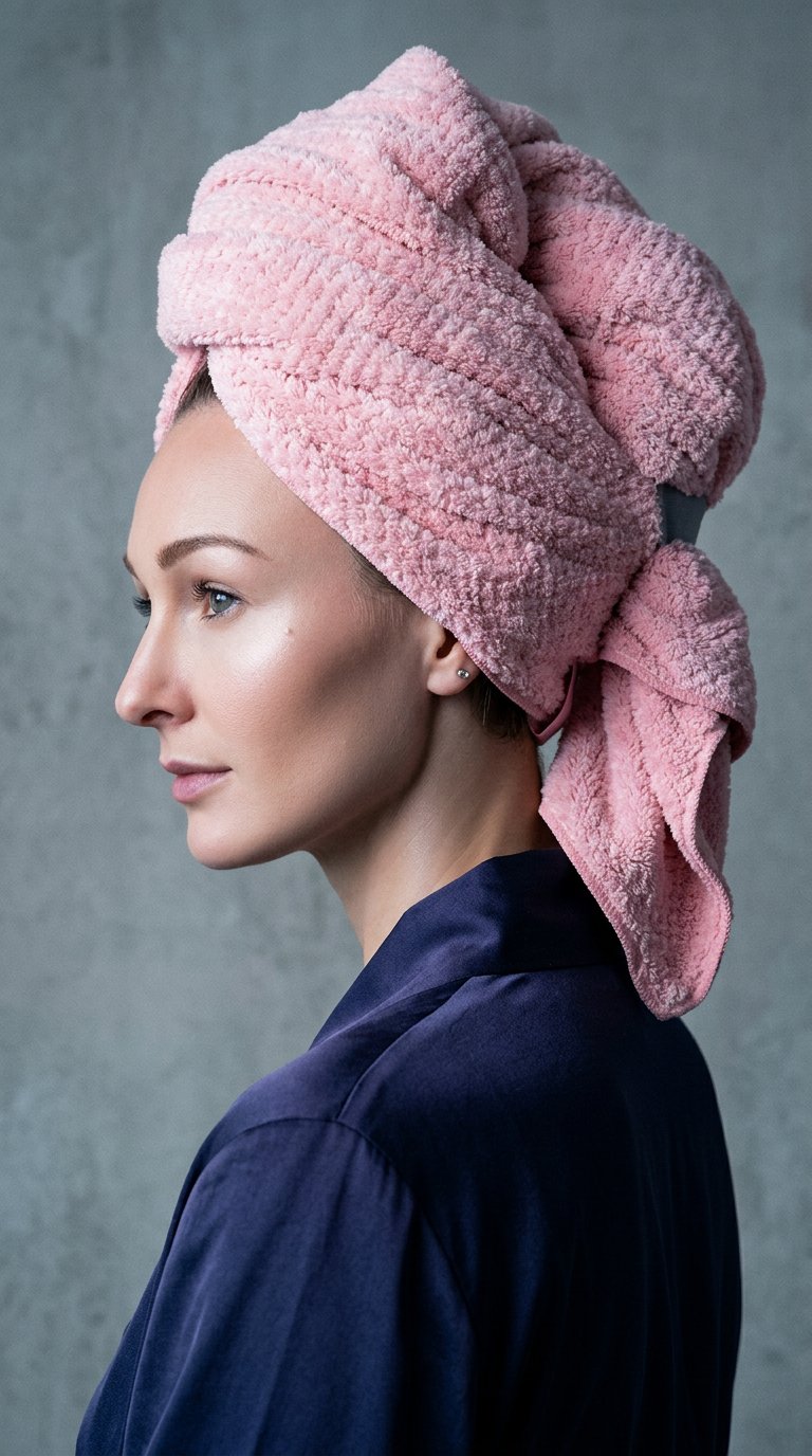 AI product shot of XL Quick Dry Hair Towel Wrap