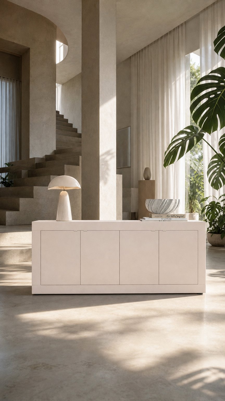 AI product shot of Urbino Sideboard, Four Door - Cashmere Taupe Finish