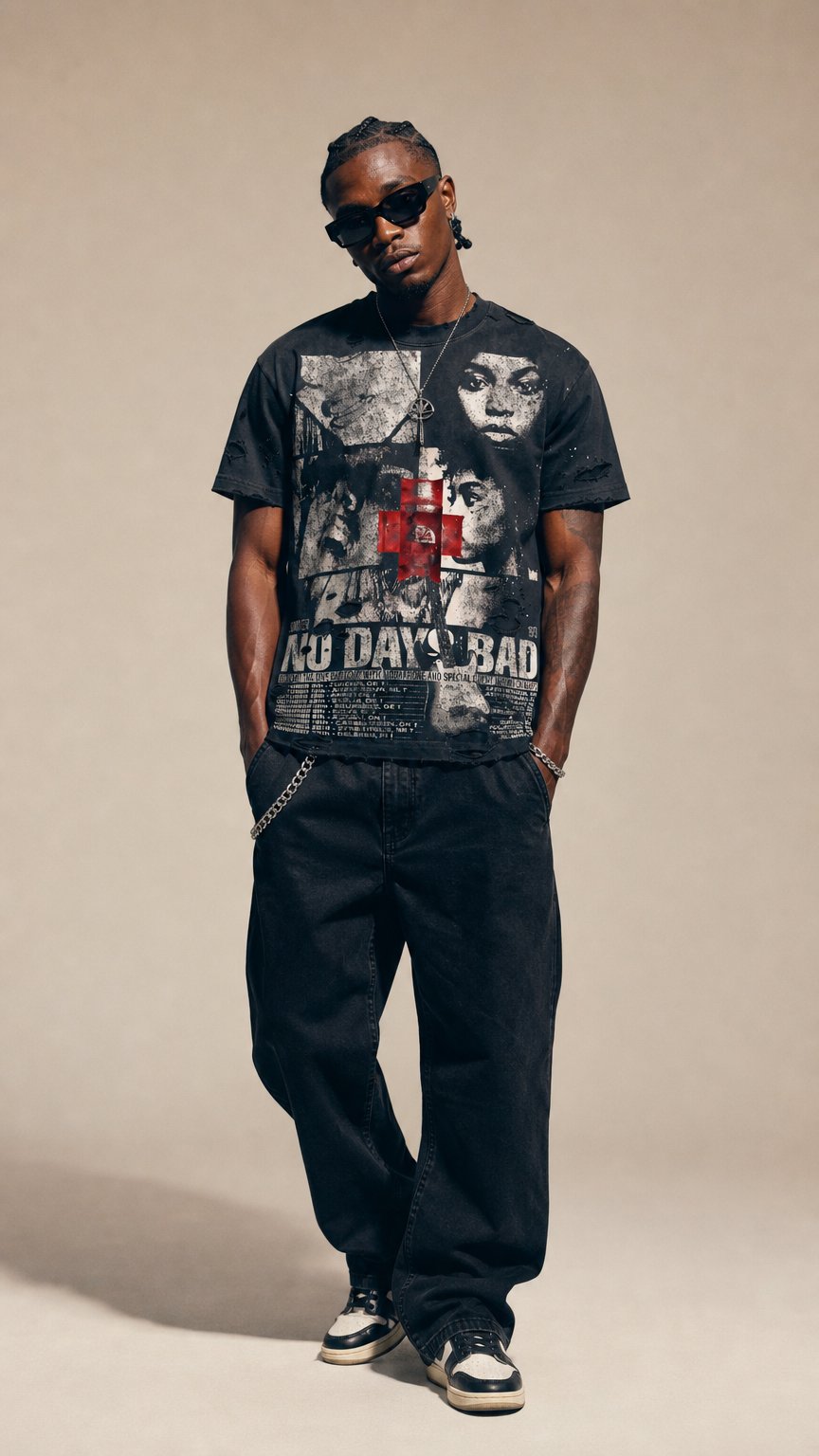 AI product shot of Saffron - Charcoal Washed Tee