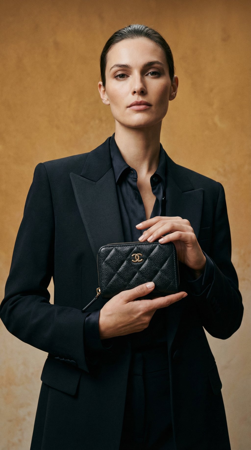 AI product shot of Classic Grained Calfskin Zipped Coin Purse