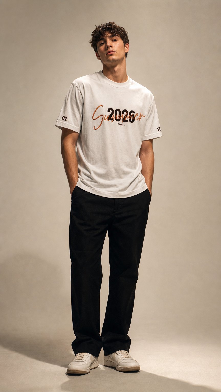 AI product shot of T-shirt Blanc Original — Édition Été 2026