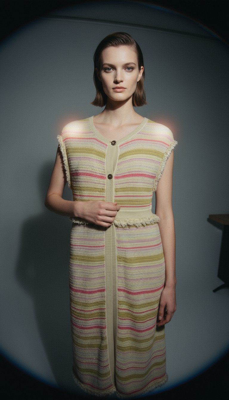 AI product shot of Chanel Striped Cardigan Riviera 2011