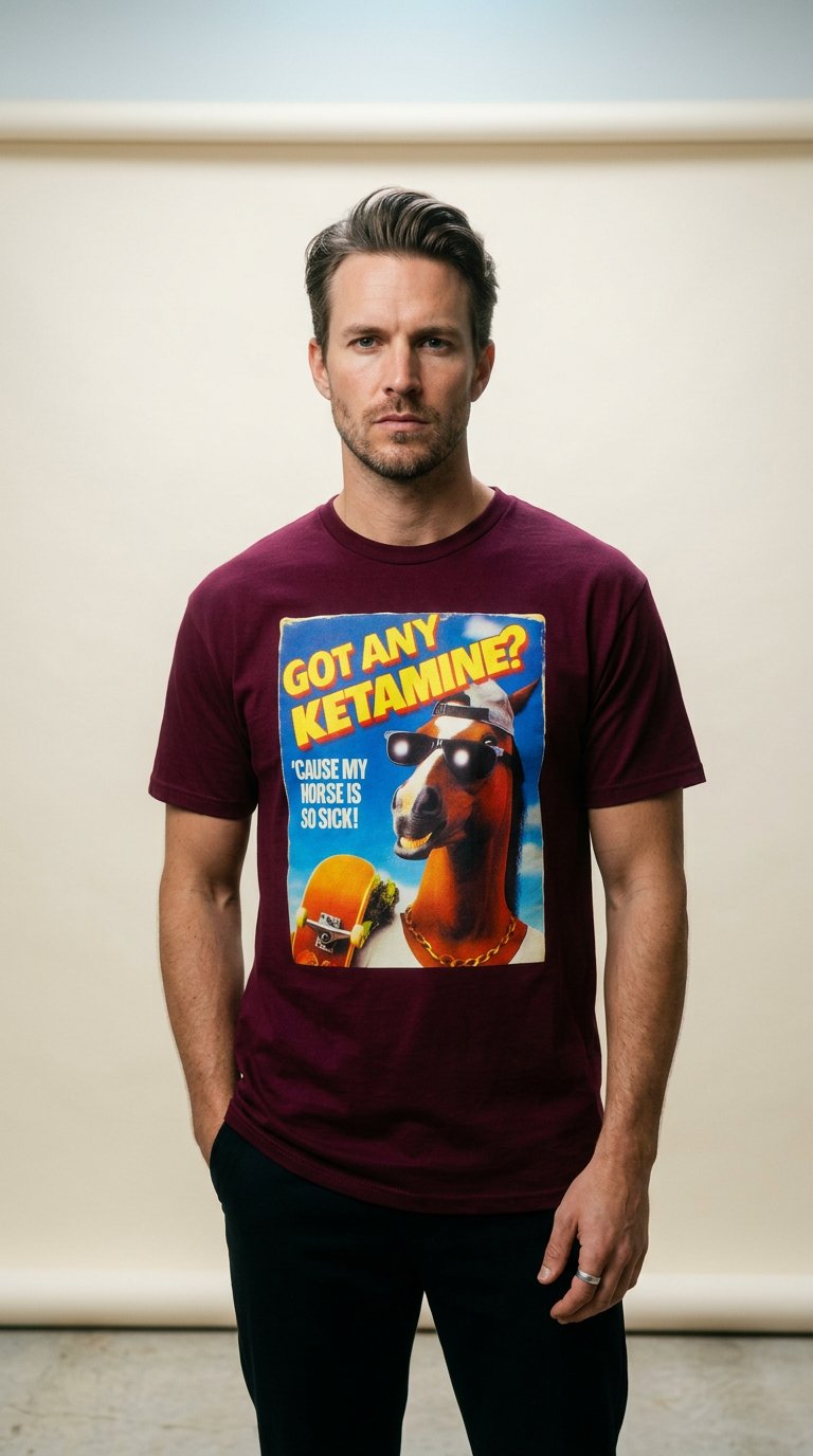 AI product shot of My Horse Is So Sick T-shirt