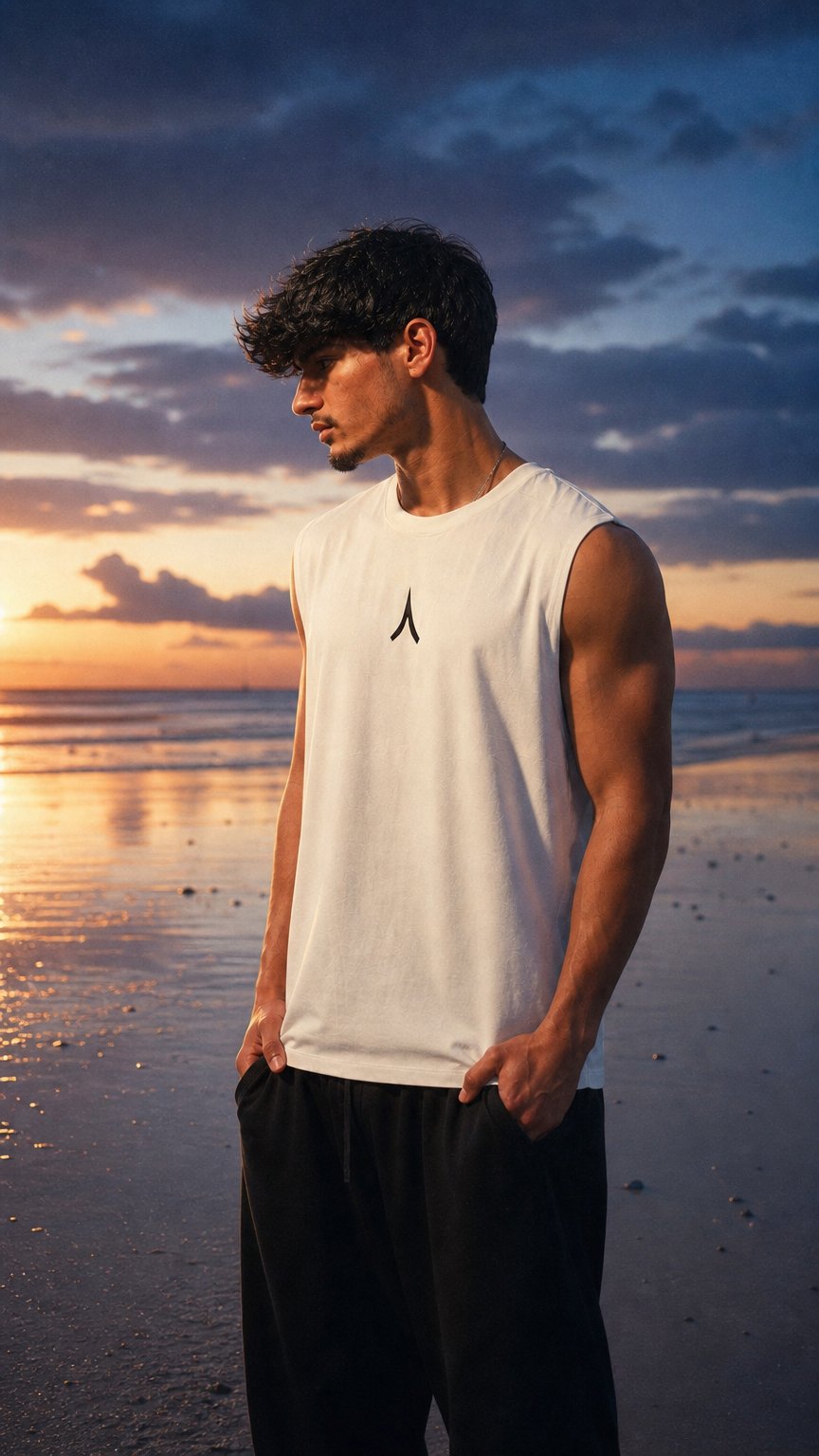 AI product shot of Acension Cut-Off Tee (White)