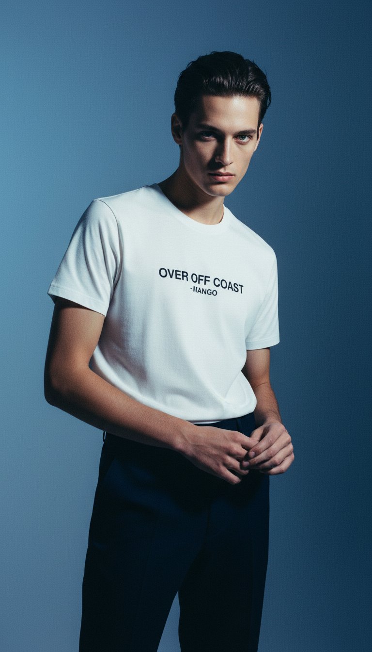 AI product shot of T-SHIRT OVER OFF COAST - BIANCO
