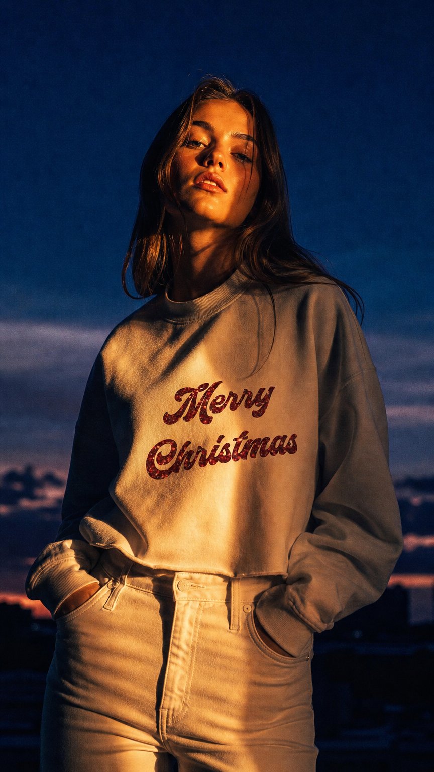 AI product shot of Merry Christmas Iron-On Transfer