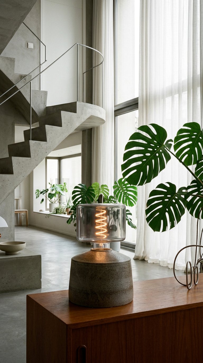 AI product shot of Brutalist Lamp 01