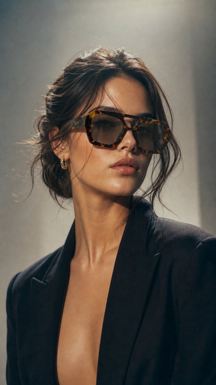AI product shot of SASHAY SHADES - TORTOISE VERSI