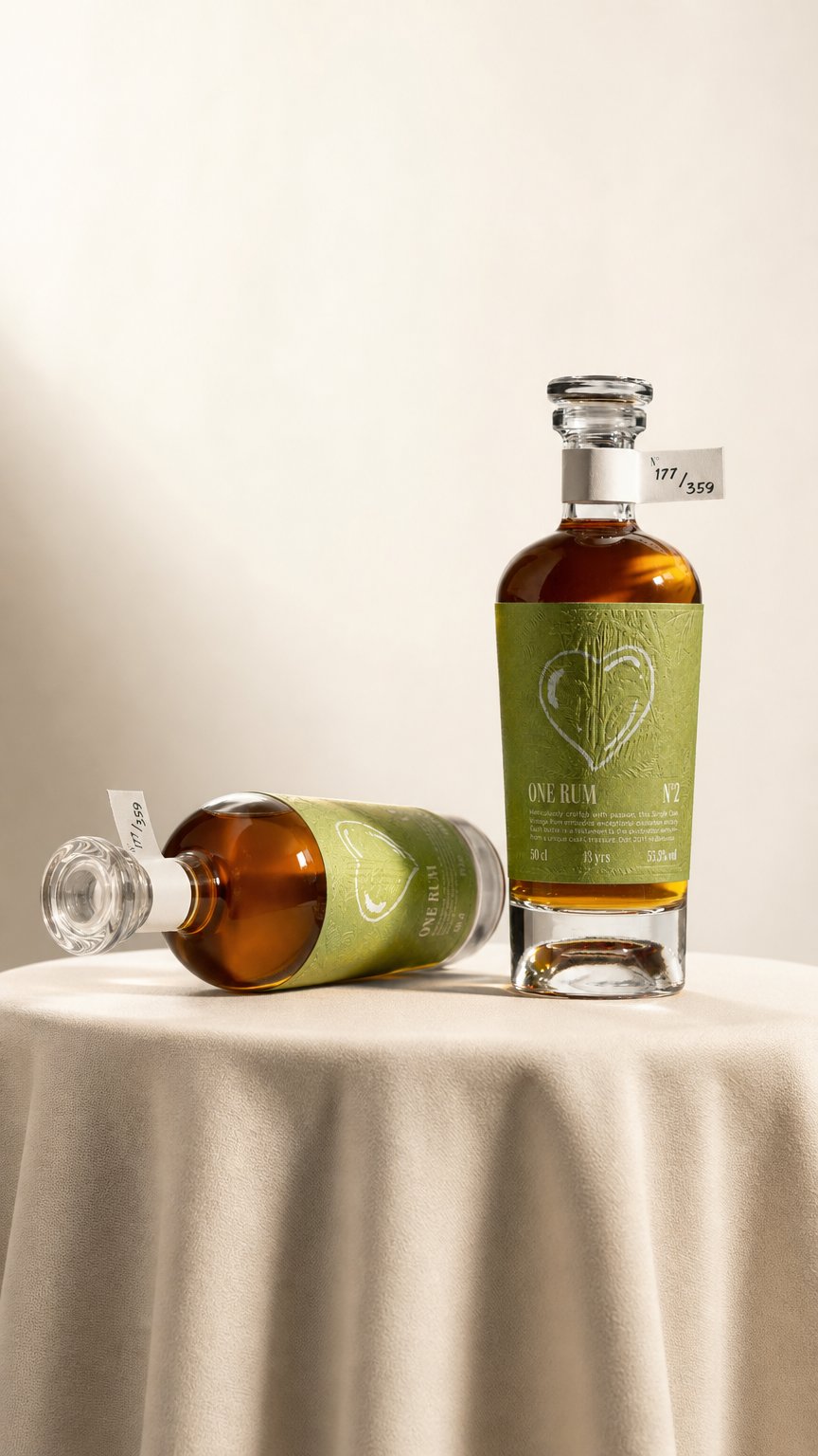 AI product shot of ONE RUM Nº2 x David Pucher