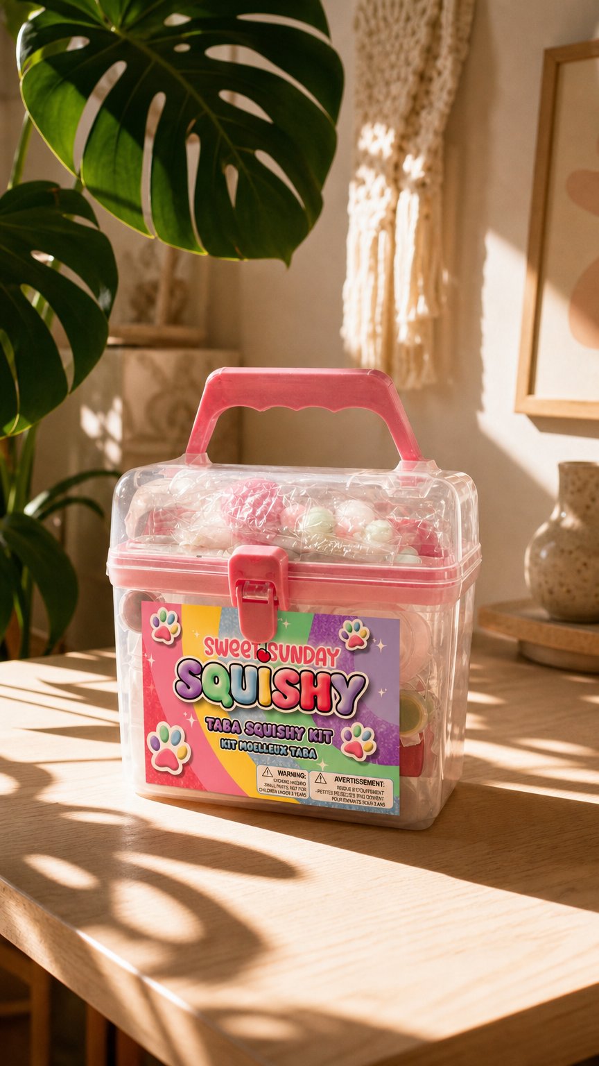 AI product shot of TABA SQUISHY KIT - DIY Paw Print Squishy Maker for Kids