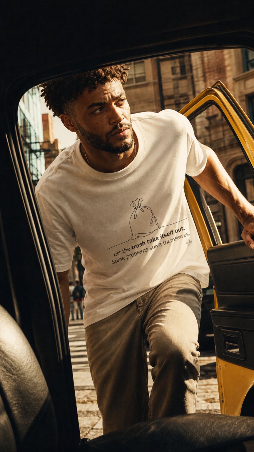 AI product shot of The "Self-Cleaning" Graphic Tee