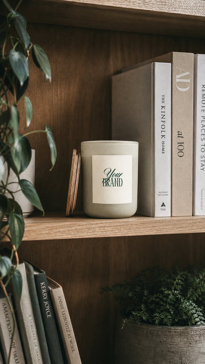 AI product shot of Luxe Private Label Candles. 12 oz (Minimum 36)