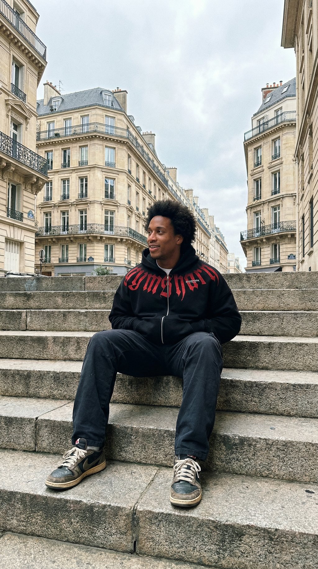 AI product shot of Fade Graphic Zip Up Hoodie
