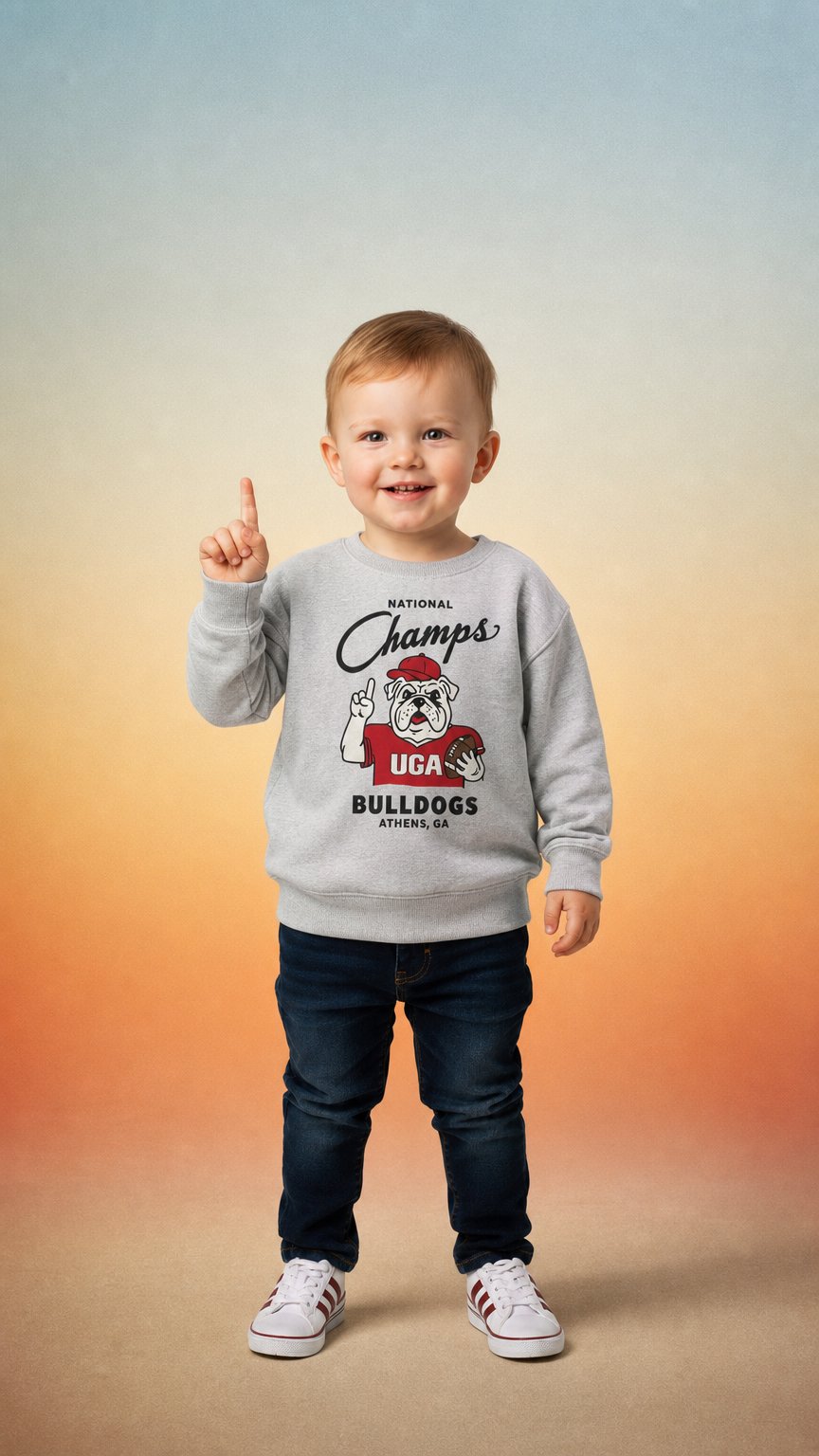 AI product shot of Toddler Georgia National Champs Sweatshirt