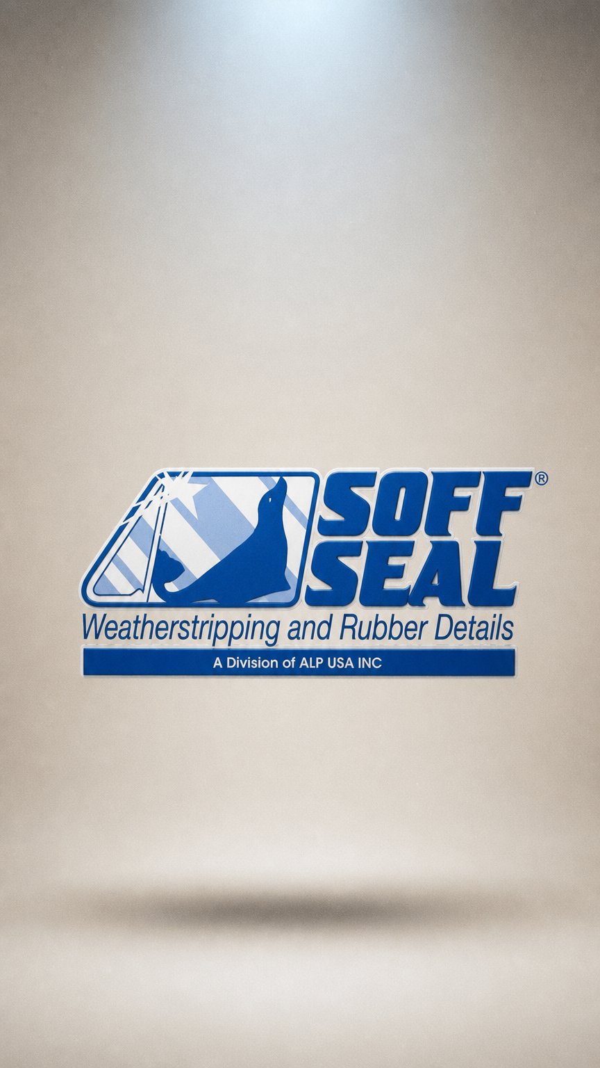 AI product shot of Quarter window seal, universal extrusion, Dense, Height of 15/16" width of 1/2" (E400)