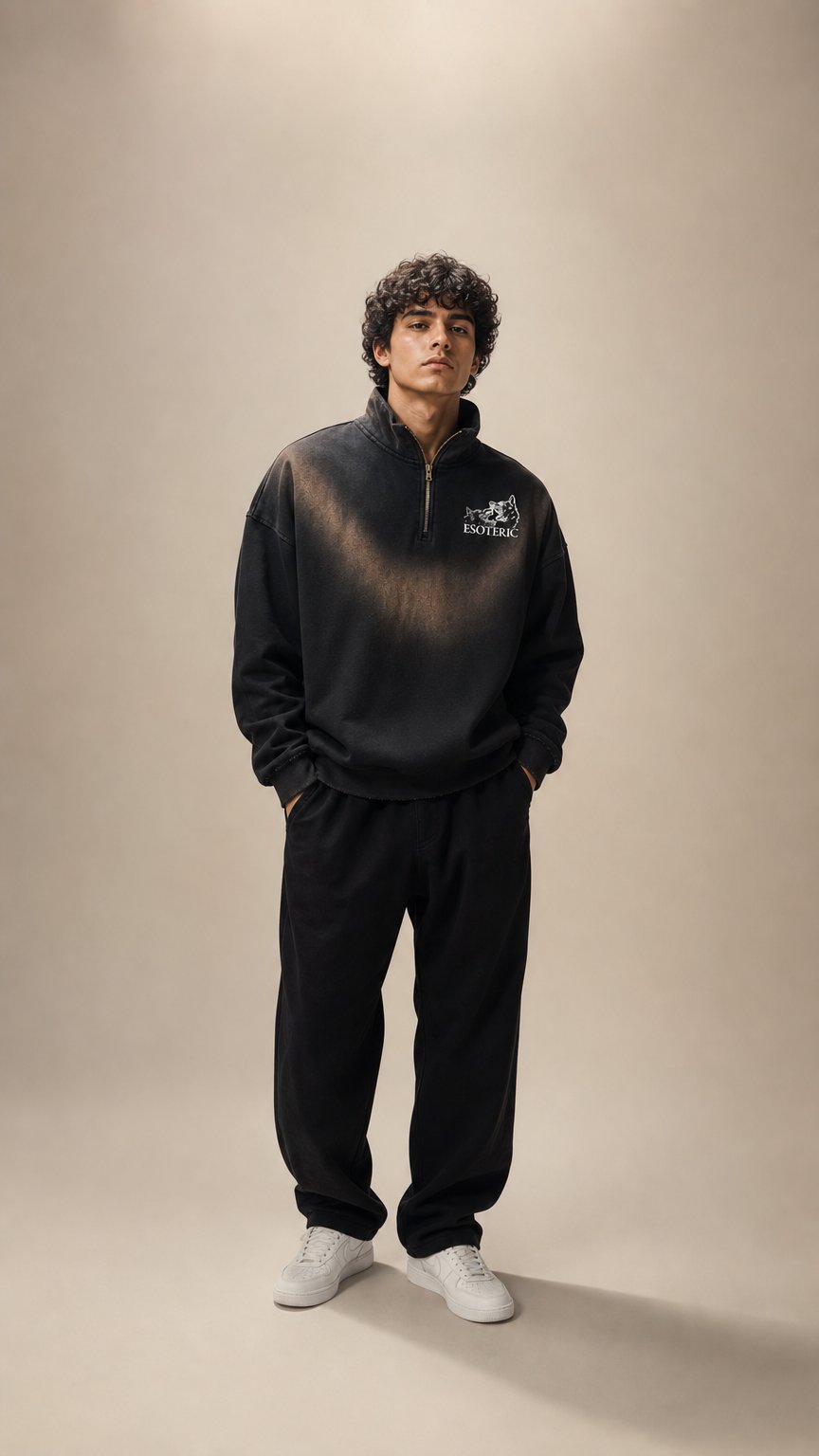 AI product shot of Raw Edge Quarter-Zip