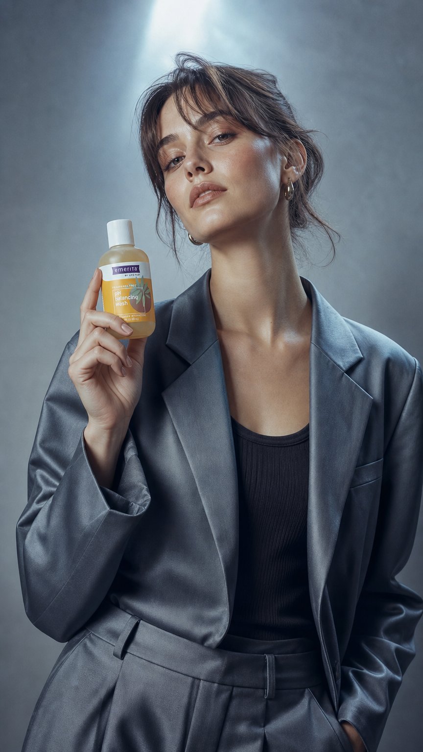 AI product shot of Feminine Wash (118ml) VEGAN