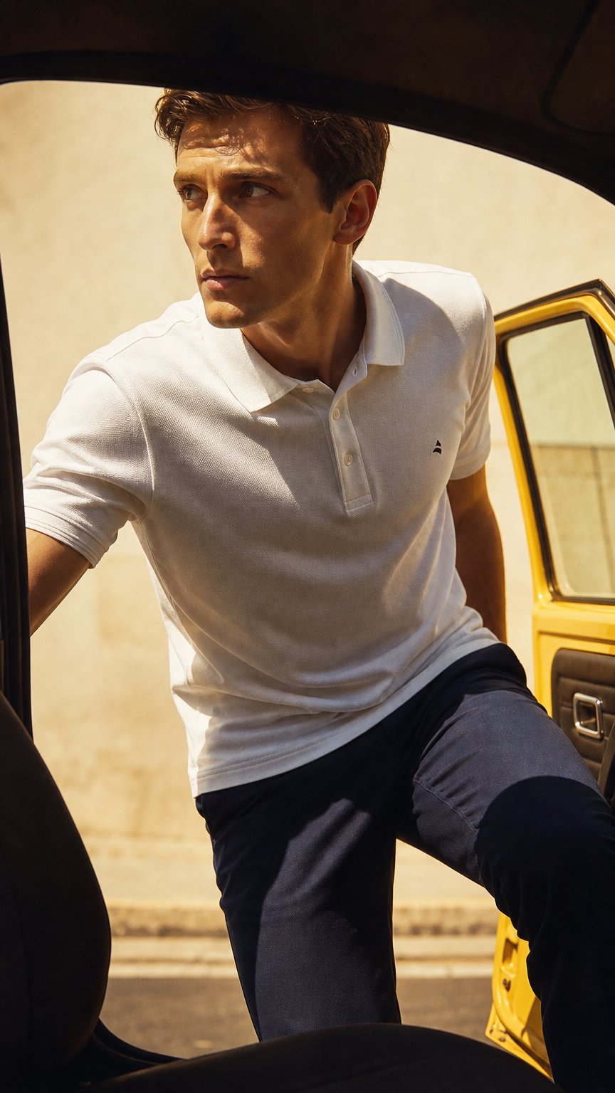 AI product shot of Polo Uomo Navigare 100% Cotone - Modello NG5002 - Casual