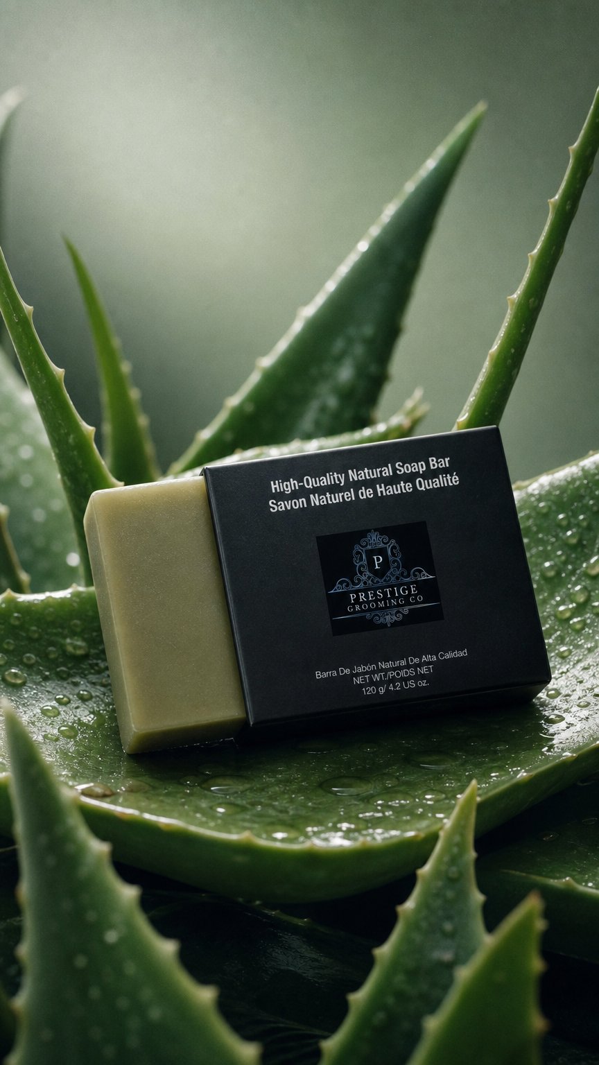 AI product shot of Natural Soap - Aloe