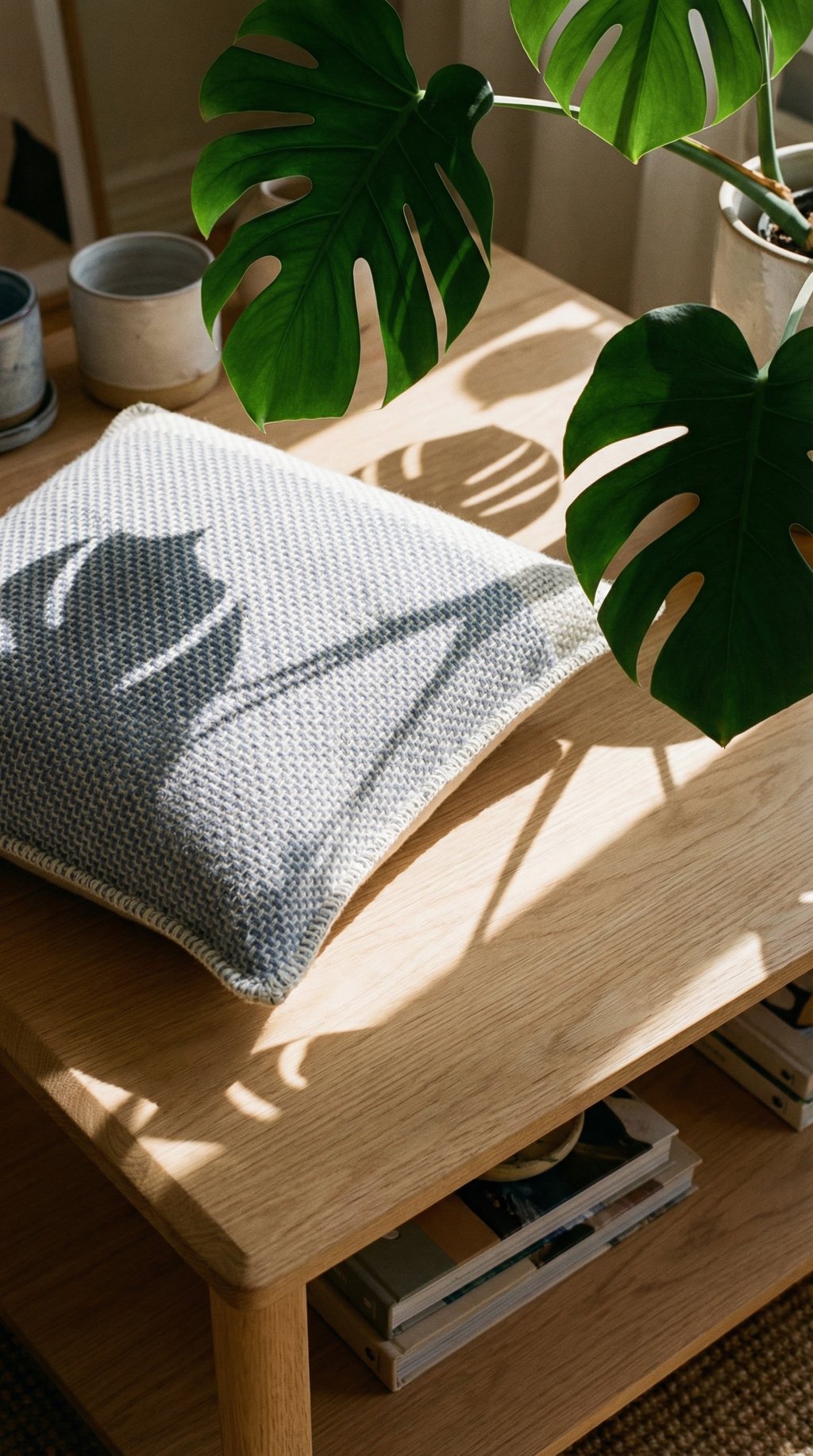 AI product shot of Derby Zickzack Wollkissen, 50 x 50 cm - Denimlau