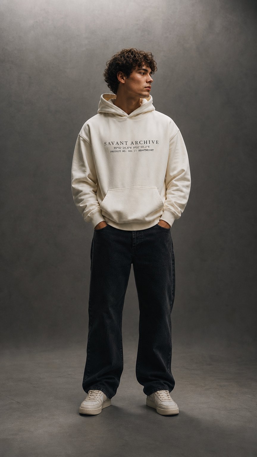AI product shot of SAVANT ARCHIVE Premium Hoodies