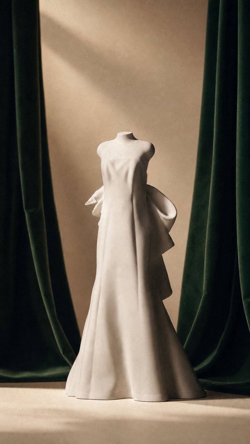 AI product shot of Custom sculpture of your wedding dress
