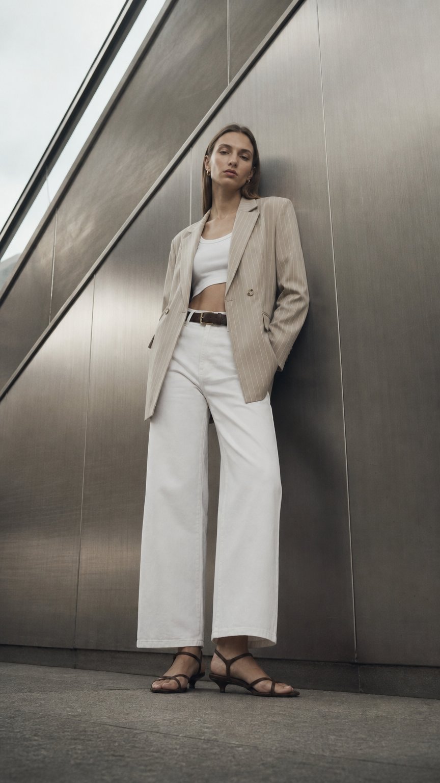 AI product shot of Kavaj med Sidoknappar – Beige