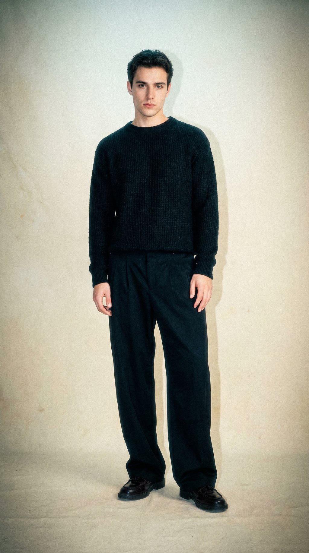 AI product shot of Eden Wide Leg Pant - Black