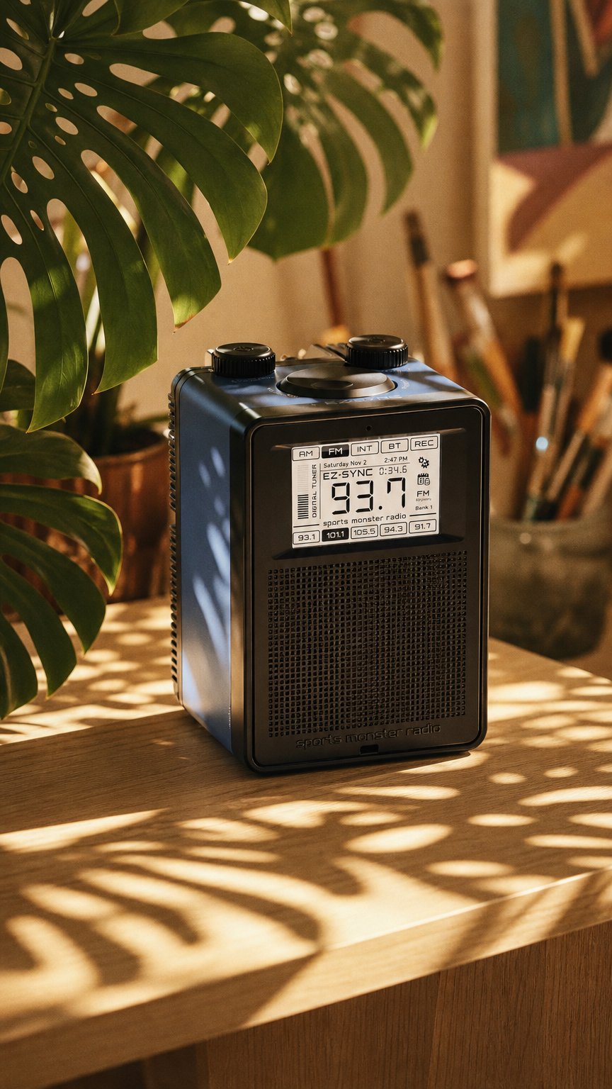 AI product shot of Sports Monster Radio