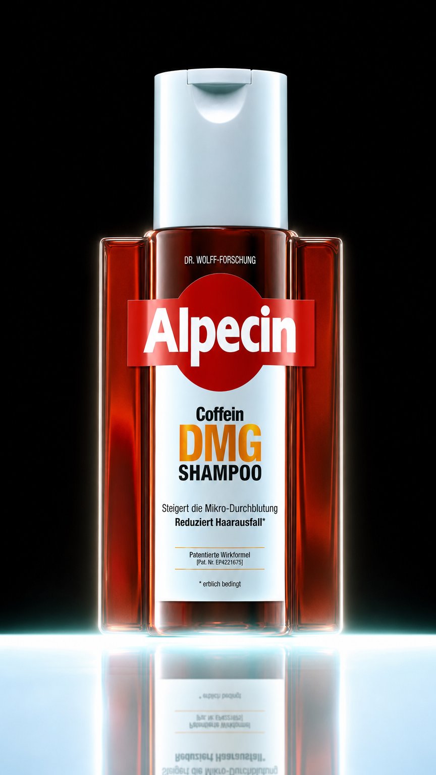 AI product shot of Alpecin Coffein DMG Shampoo