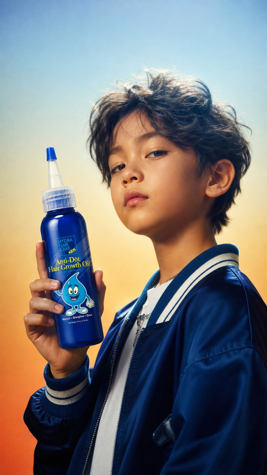 AI product shot of Kid’s Formula Anti-Dōt Nourishing Hair Growth Oil 4 oz