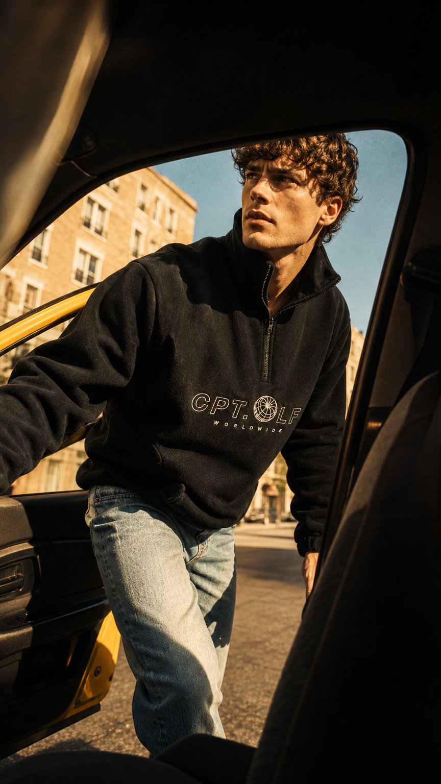 AI product shot of CPT. OLF WORLDWIDE 1/4 ZIP FLEECE