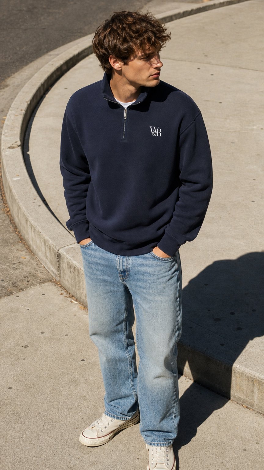 AI product shot of W&R Classic One Quarter-Zip