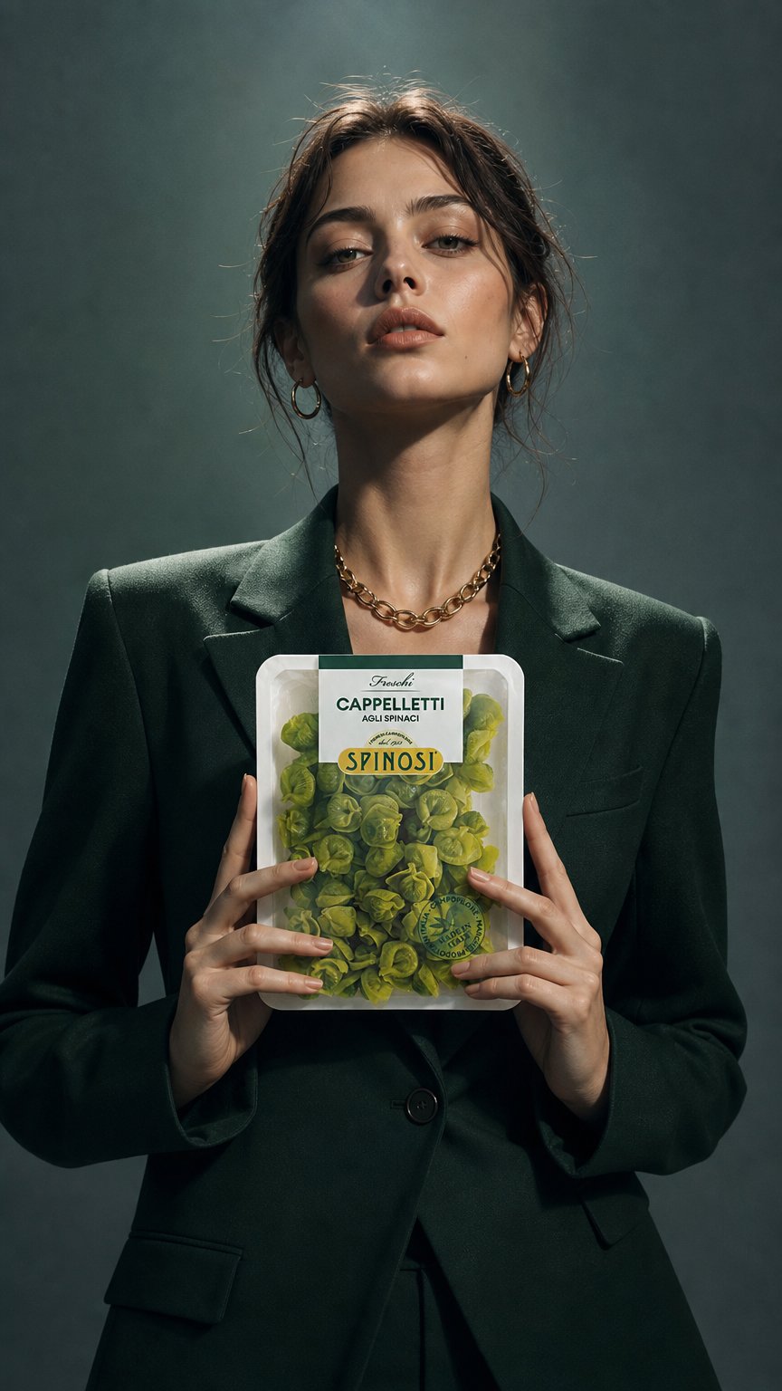 AI product shot of Cappelletti agli Spinaci