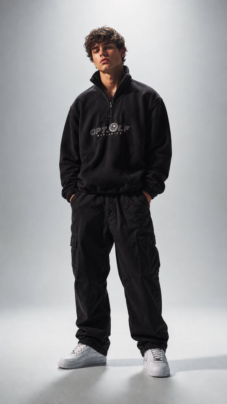 AI product shot of CPT. OLF WORLDWIDE 1/4 ZIP FLEECE