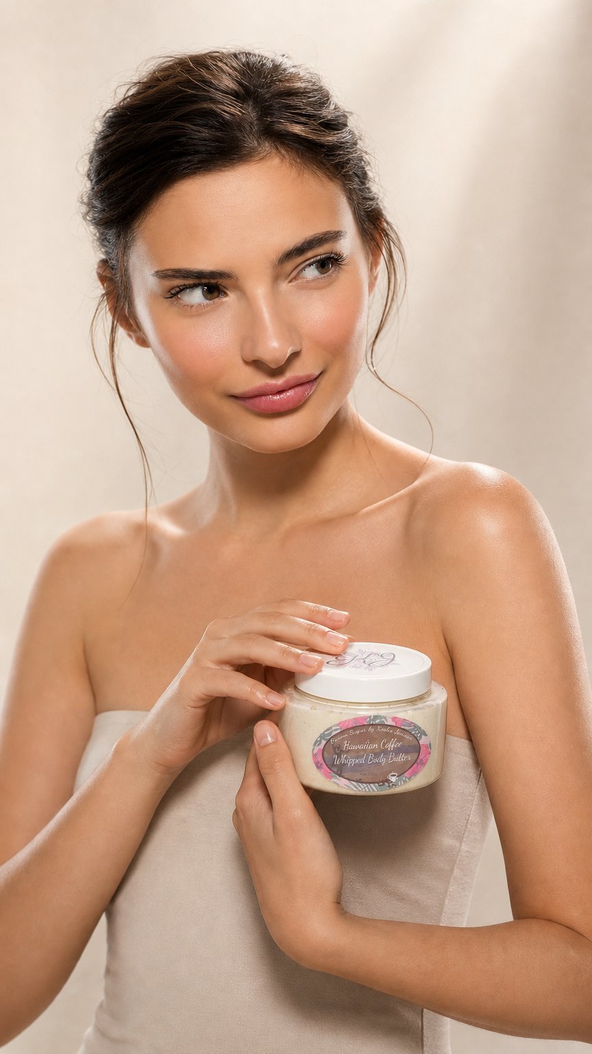 AI product shot of Hawaiian Coffee Whipped Body Butter