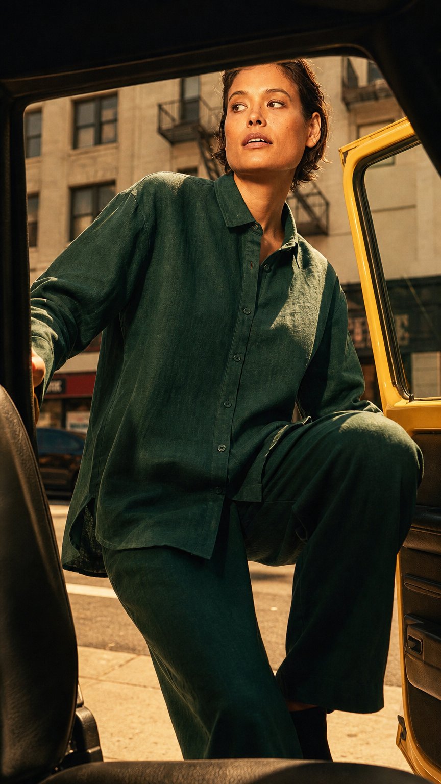 AI product shot of The Canopy textured Linen Shirt