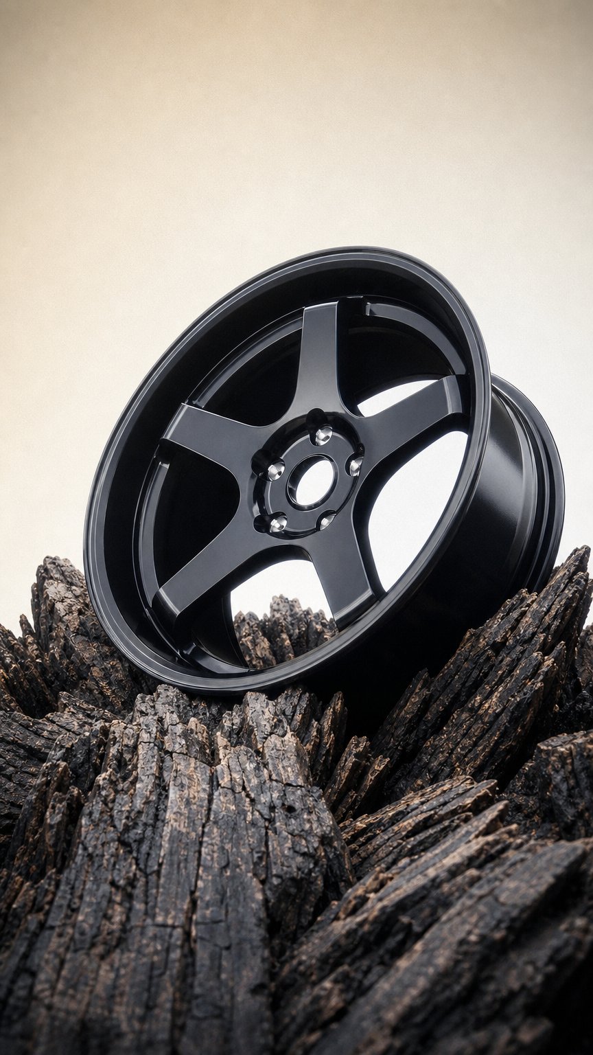 AI product shot of Five Spoke Flow Forming Aluminum Alloy Wheels