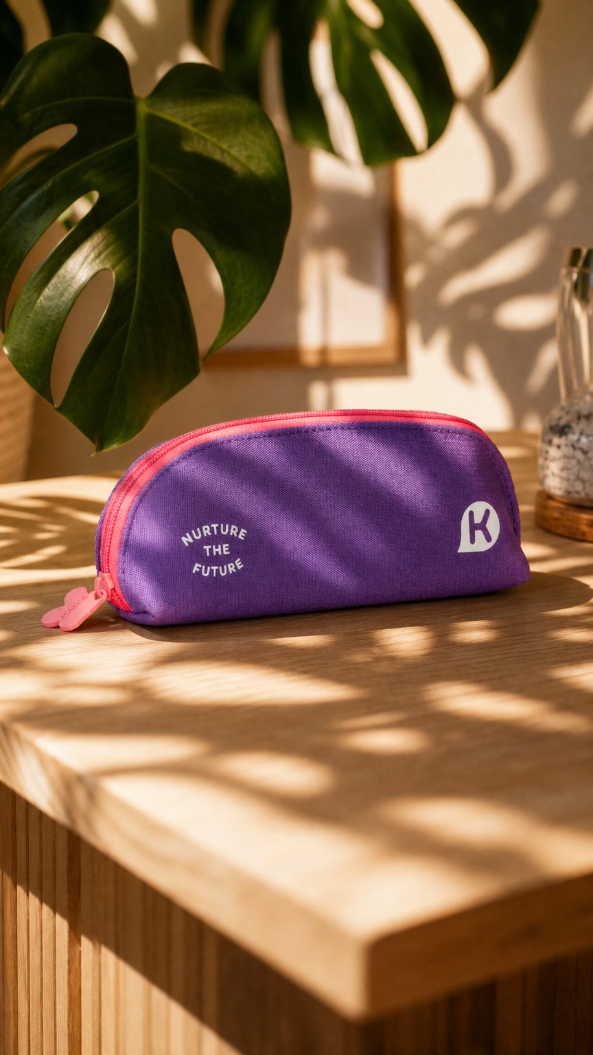 AI product shot of IZZY Series Pouch Type Pencil Case - Purple