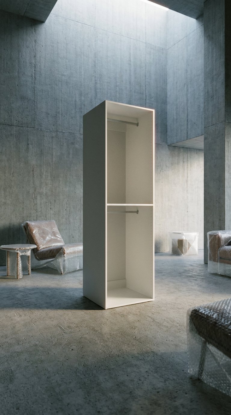 AI product shot of Lugna Cabinet Bundle – 2 Hanging 1 Shelf