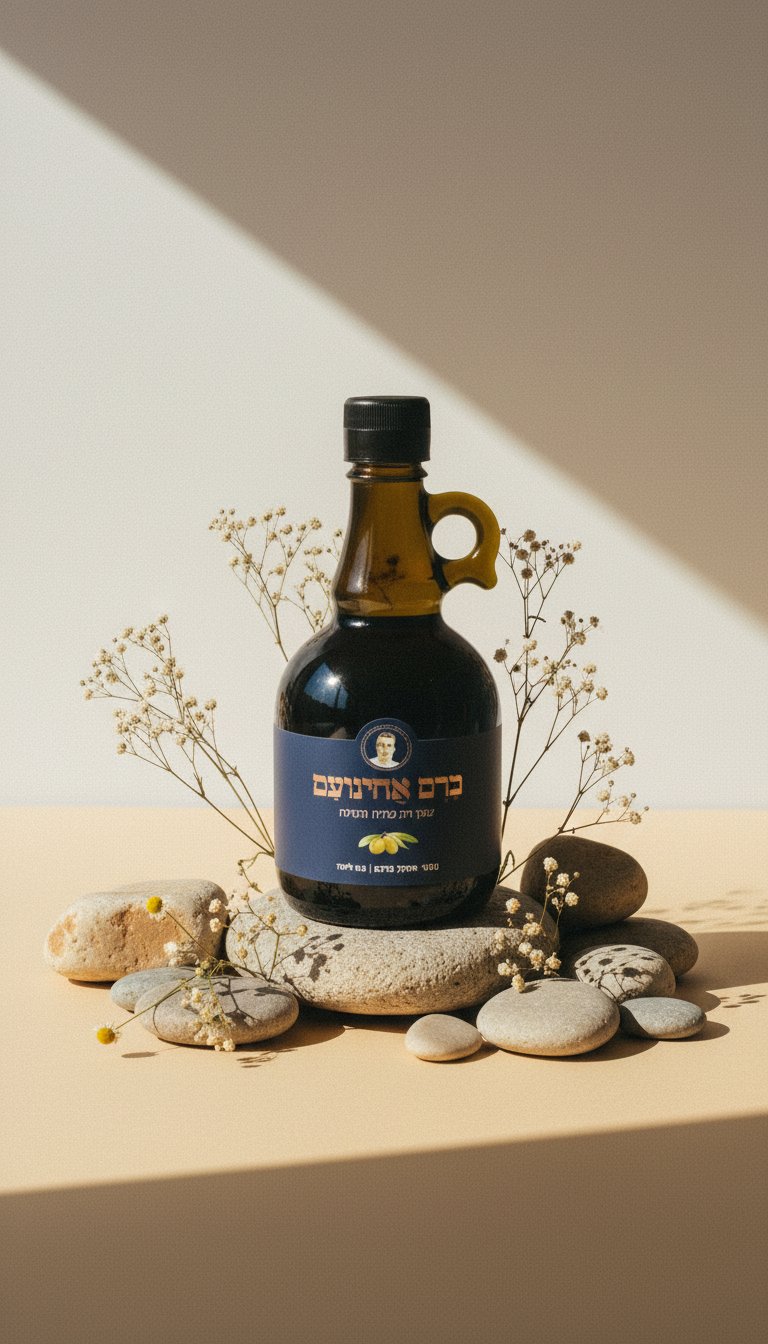 AI product shot of בקבוק שמן זית 0.5 ליטר – בלנד אסקל ברנע