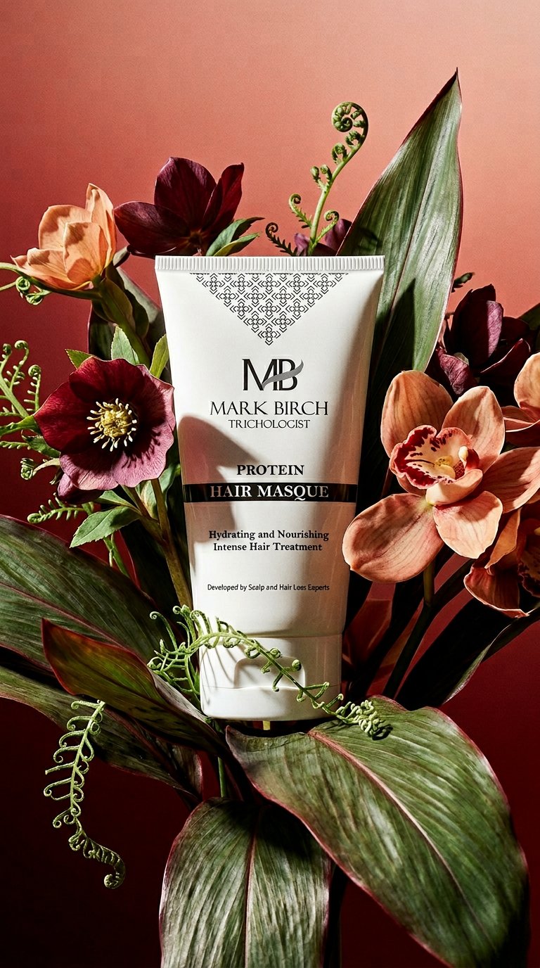 AI product shot of Mark Birch Protein Hair Masque 200ml