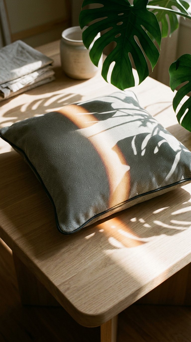 AI product shot of Galuchat Cushion