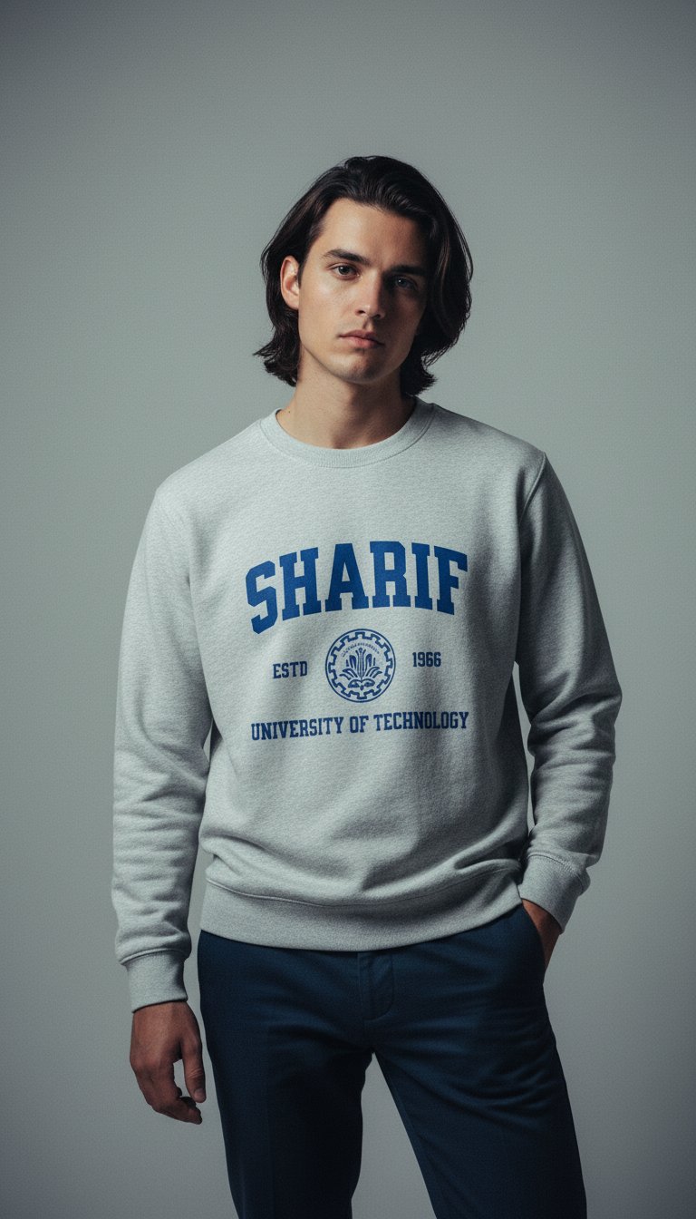 AI product shot of Sharif University Sweatshirt