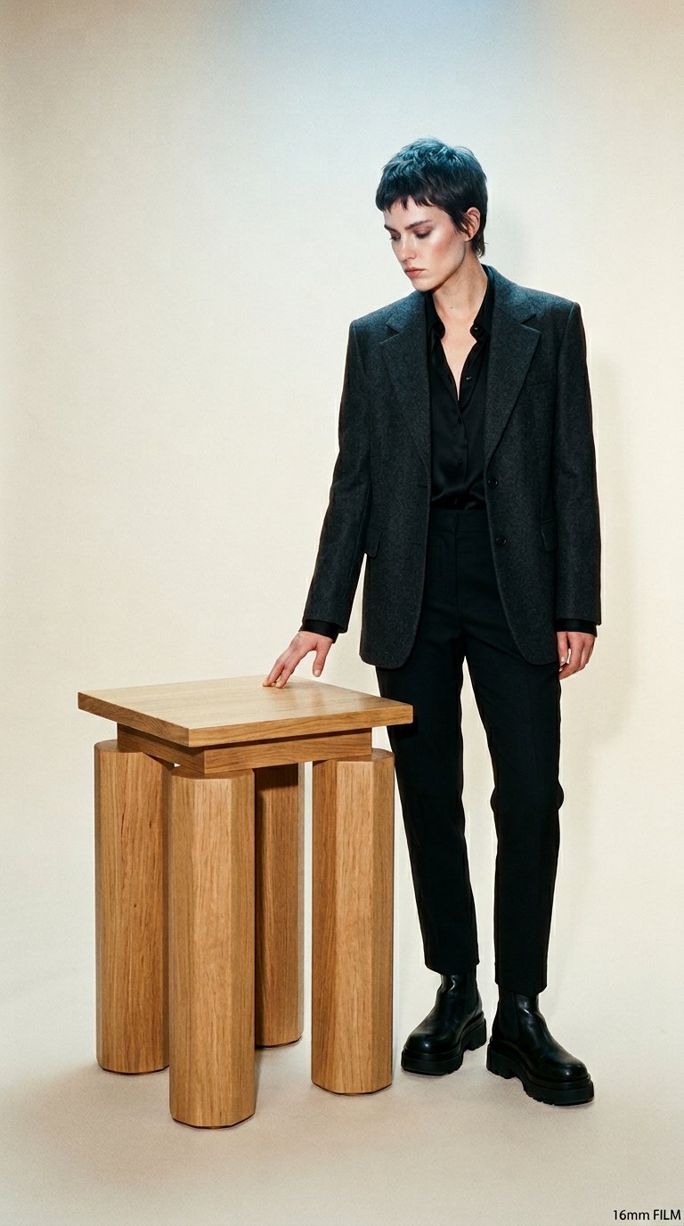 AI product shot of COLONNA Stool