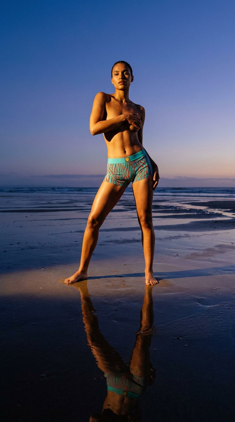 AI product shot of Panty Wild Stripes mint - Wild bleibt wild!