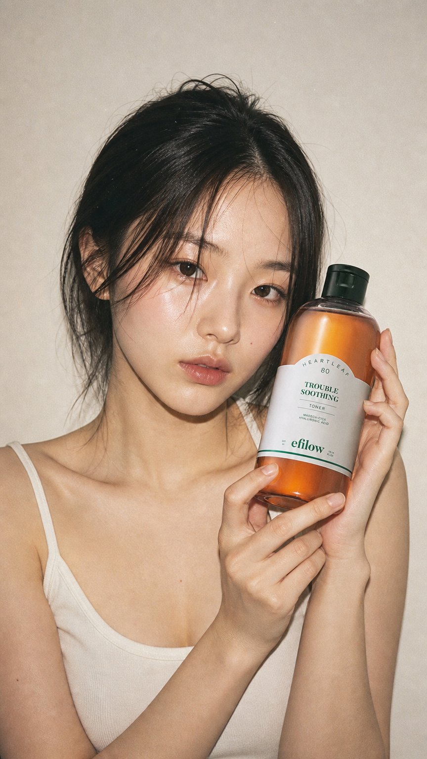 AI product shot of 어성초 80 히알루시카 트러블 수딩 토너