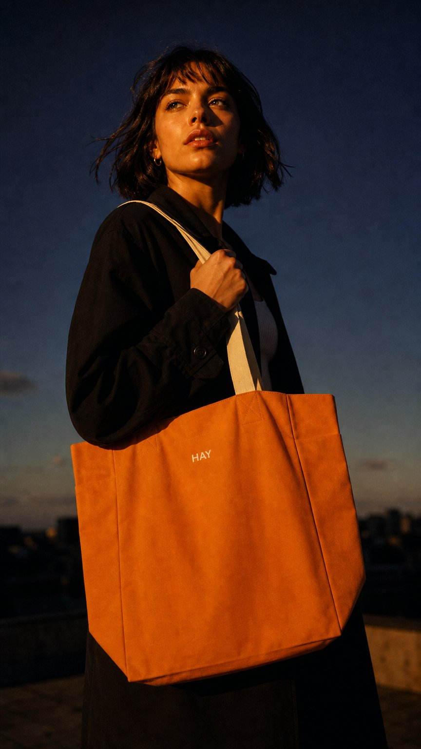 AI product shot of HAY Everyday Logo-Print Cotton Tote Bag
