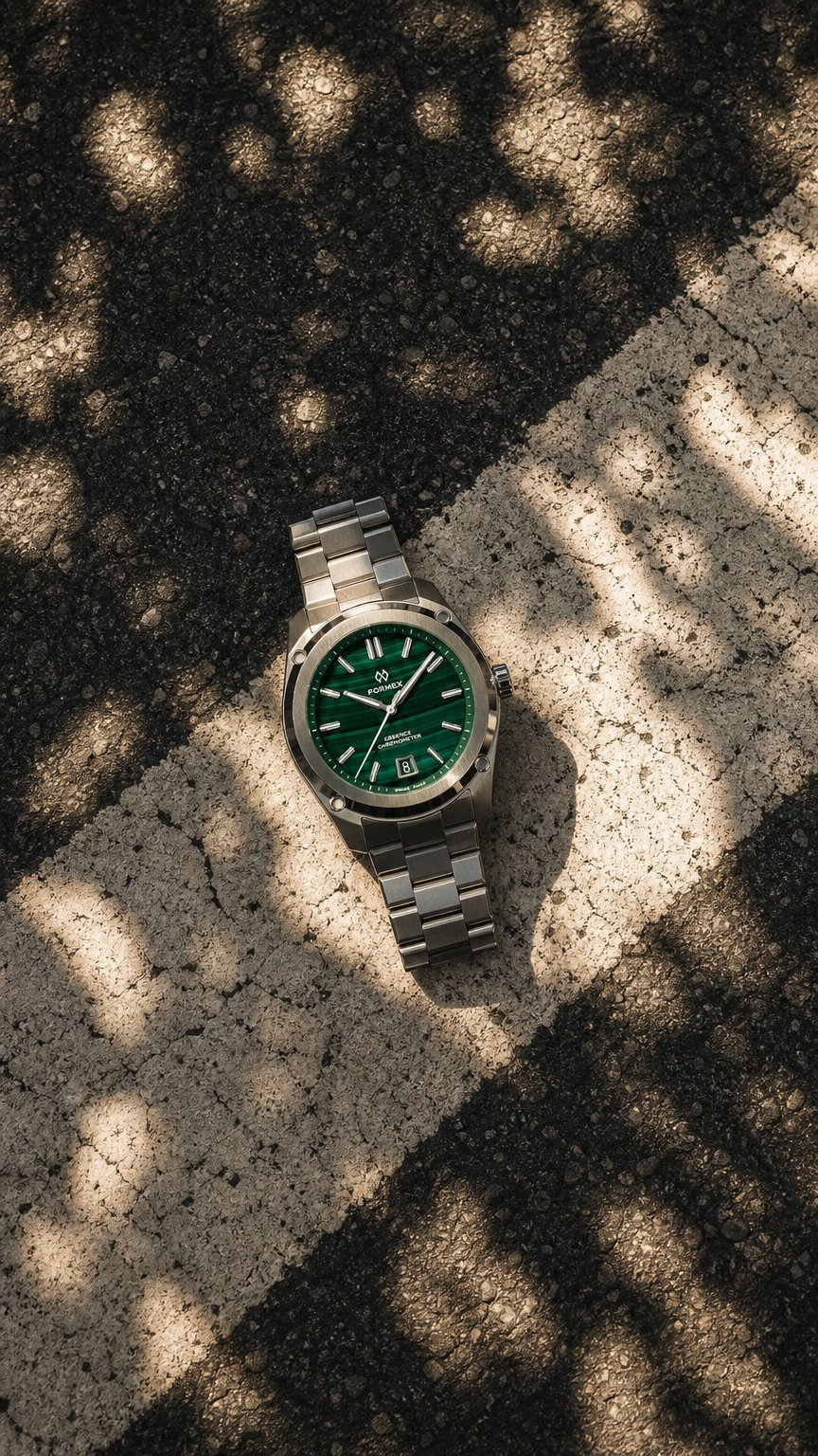 AI product shot of Automatic Chronometer Malachite 41 mm
